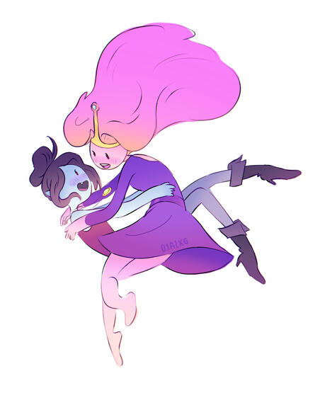 Adventure Time - marceline + princess bubblegum