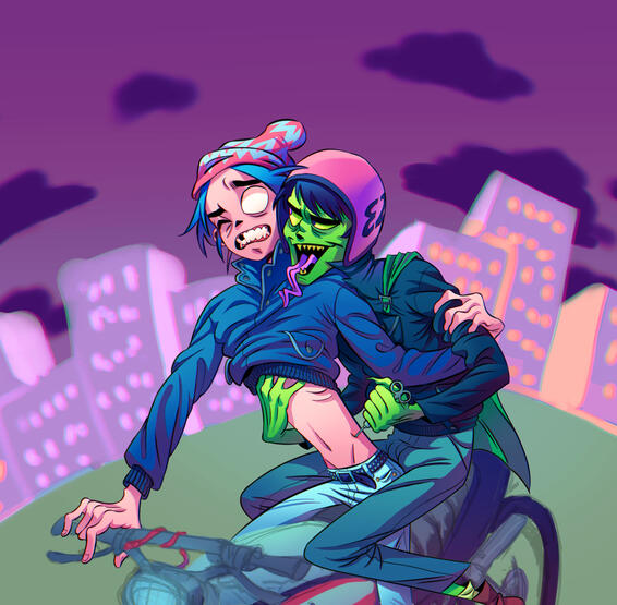 gorillaz - 2D + murdoc. based on &#39;Aries&#39; music video