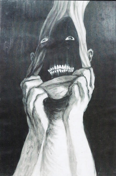 'Loss of Identity' 2. oil paint and oil pastels on canvas