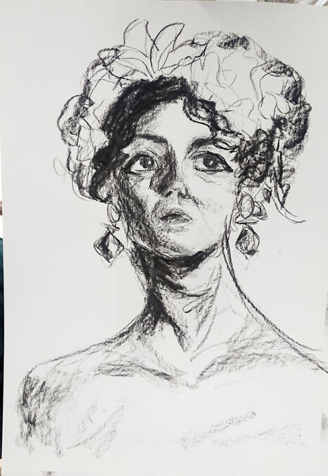 Untitled. life drawing. charcoal on paper