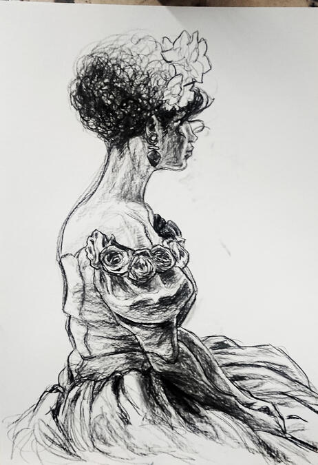 Untitled. life drawing. charcoal on paper