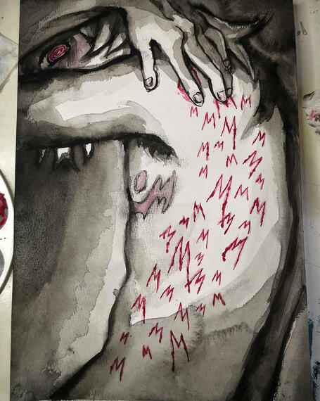 change it up art challenge. watercolours + 'extreme'