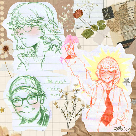 paul dano. pen and marker on paper, collage made digitally