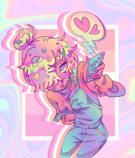 halfbody rendered with background